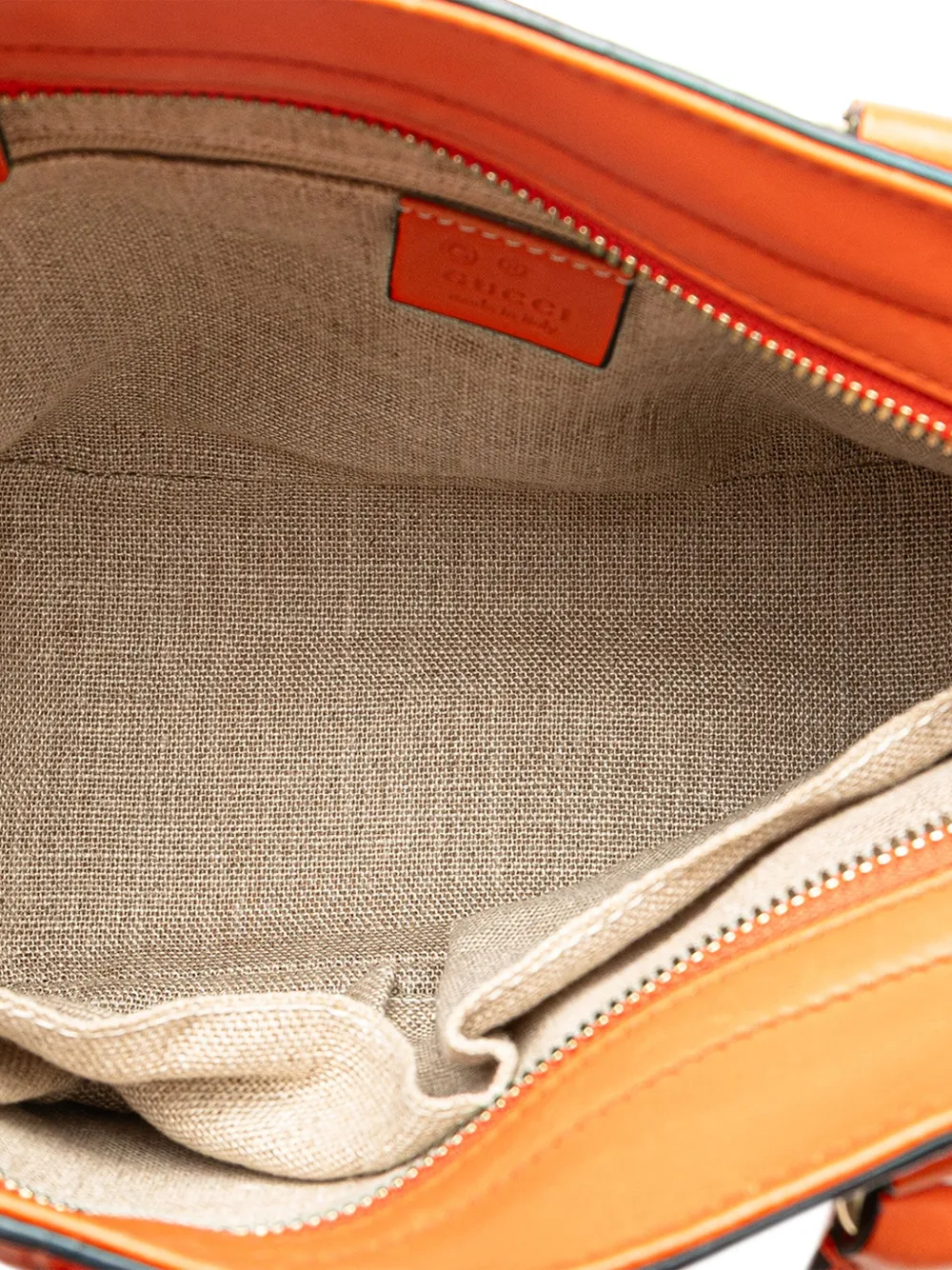 Pre-owned Gucci 2000-2015 Small Microssima Bree Satchel In Orange