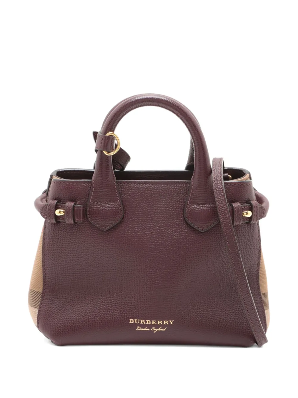 2010-2020 small Banner leather House Check two-way tote bag