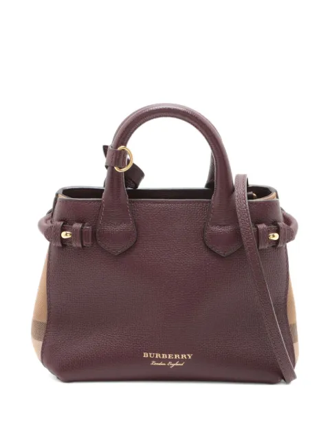 Burberry Pre-Owned 2010-2020 small Banner leather House Check two-way tote bag