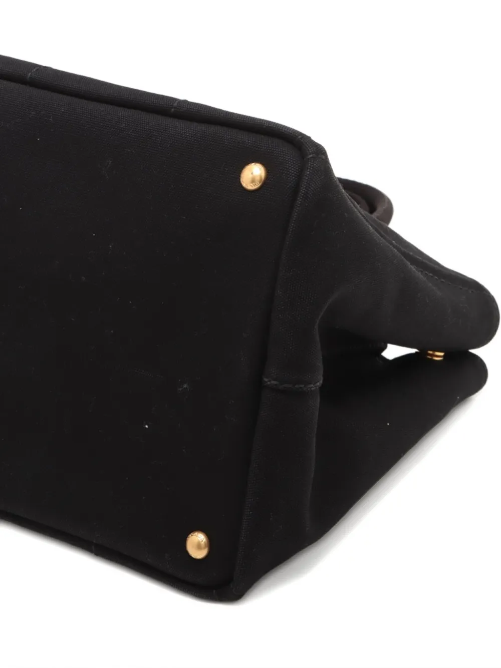 Pre-owned Prada 2000-2020 Canapa Denim M Tote Bag In Black