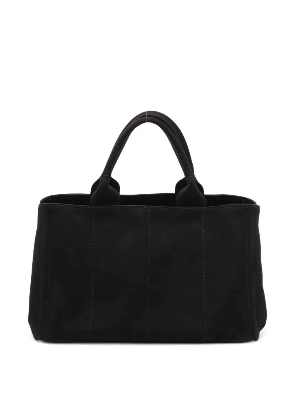 Pre-owned Prada 2000-2020 Canapa Denim M Tote Bag In Black