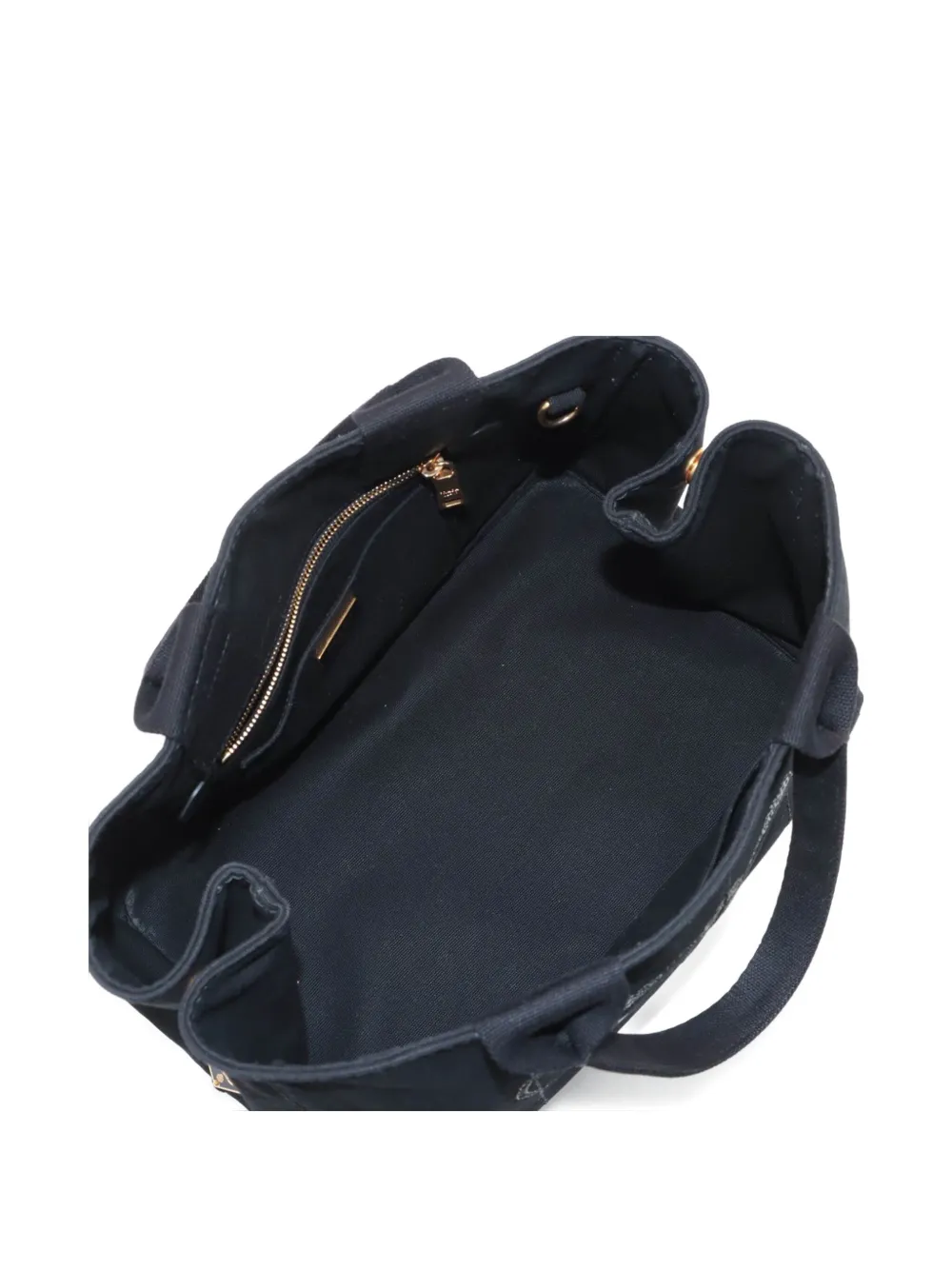 Pre-owned Prada 2000-2020 Canapa Denim M Tote Bag In Black