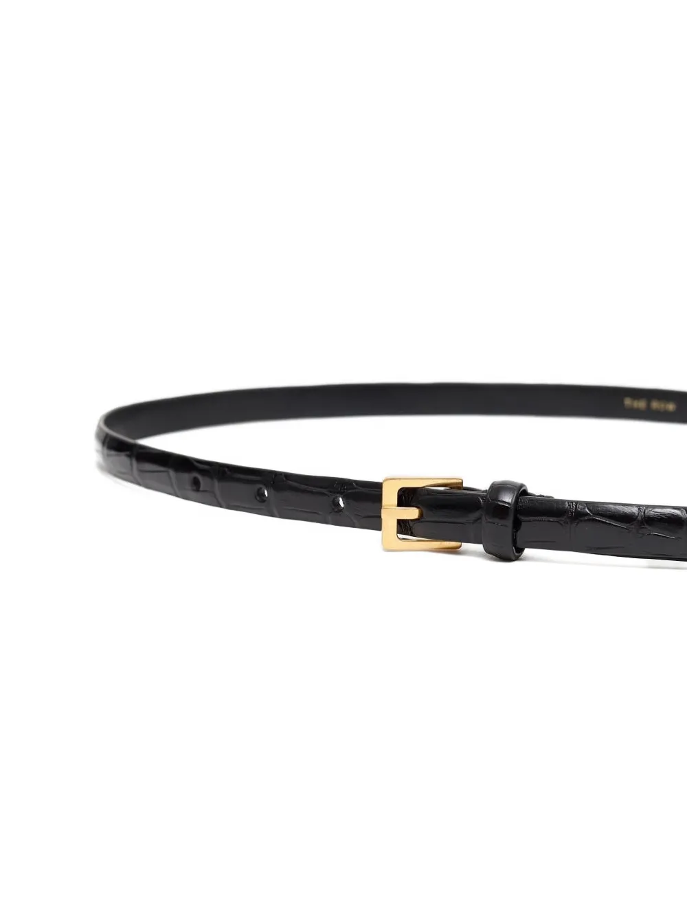 The Row Leren riem met krokodillen-reliëf - Zwart