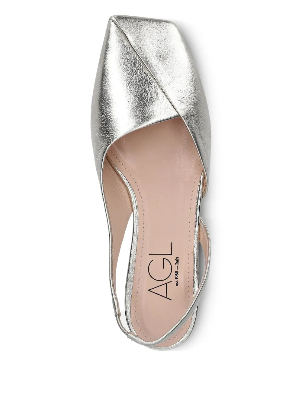 AGL slingback square-toe flats Grey