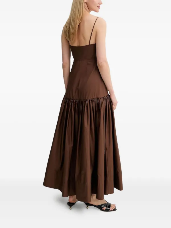 alc brown dress Sylvie Linen Midi Halter Dress