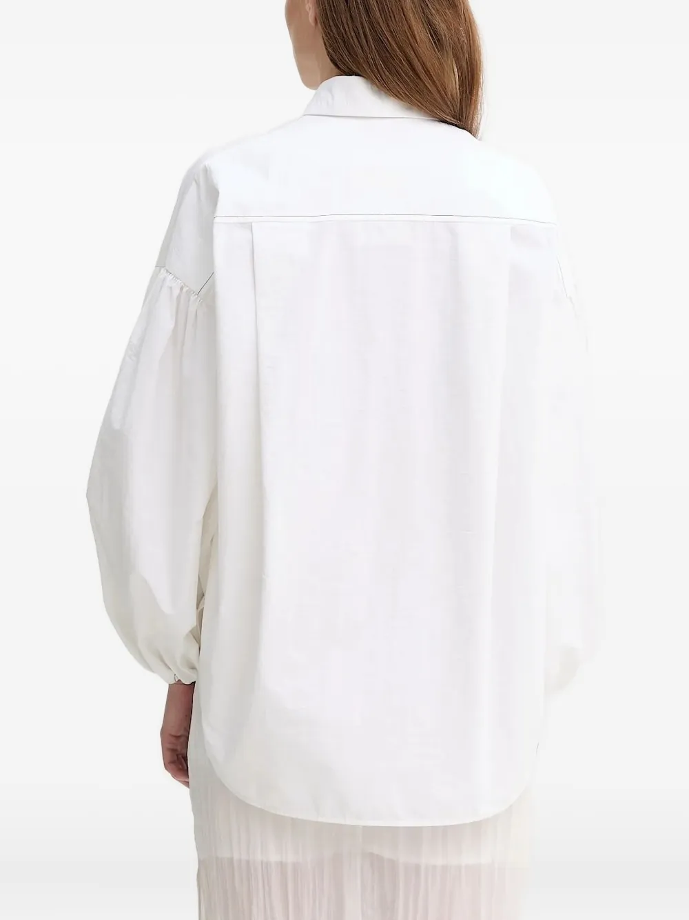 AERON balloon-sleeve button-front shirt Wit