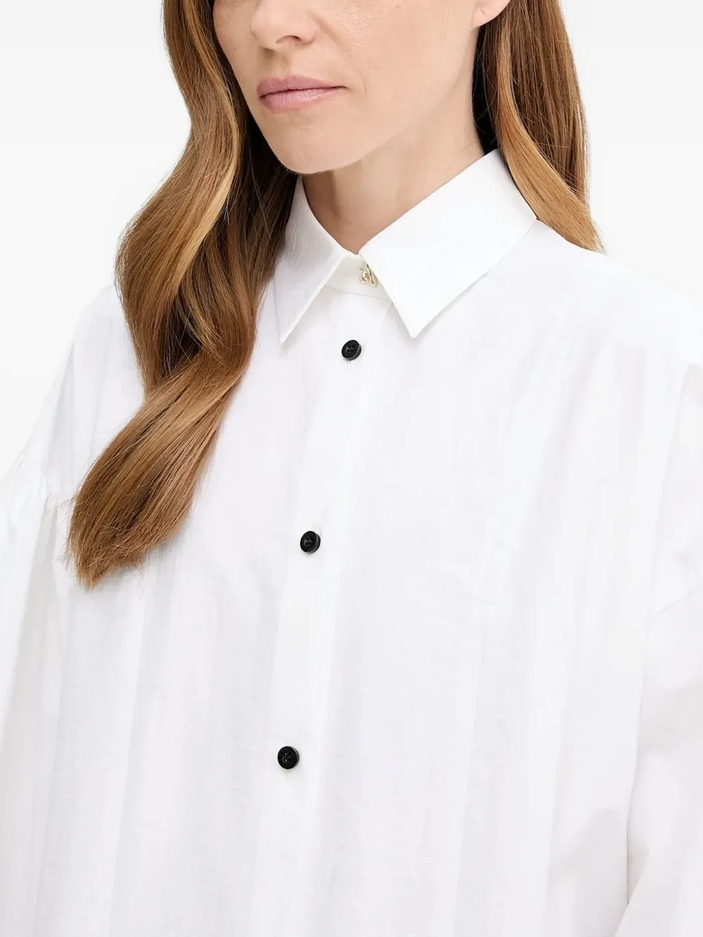 AERON balloon-sleeve button-front shirt Wit