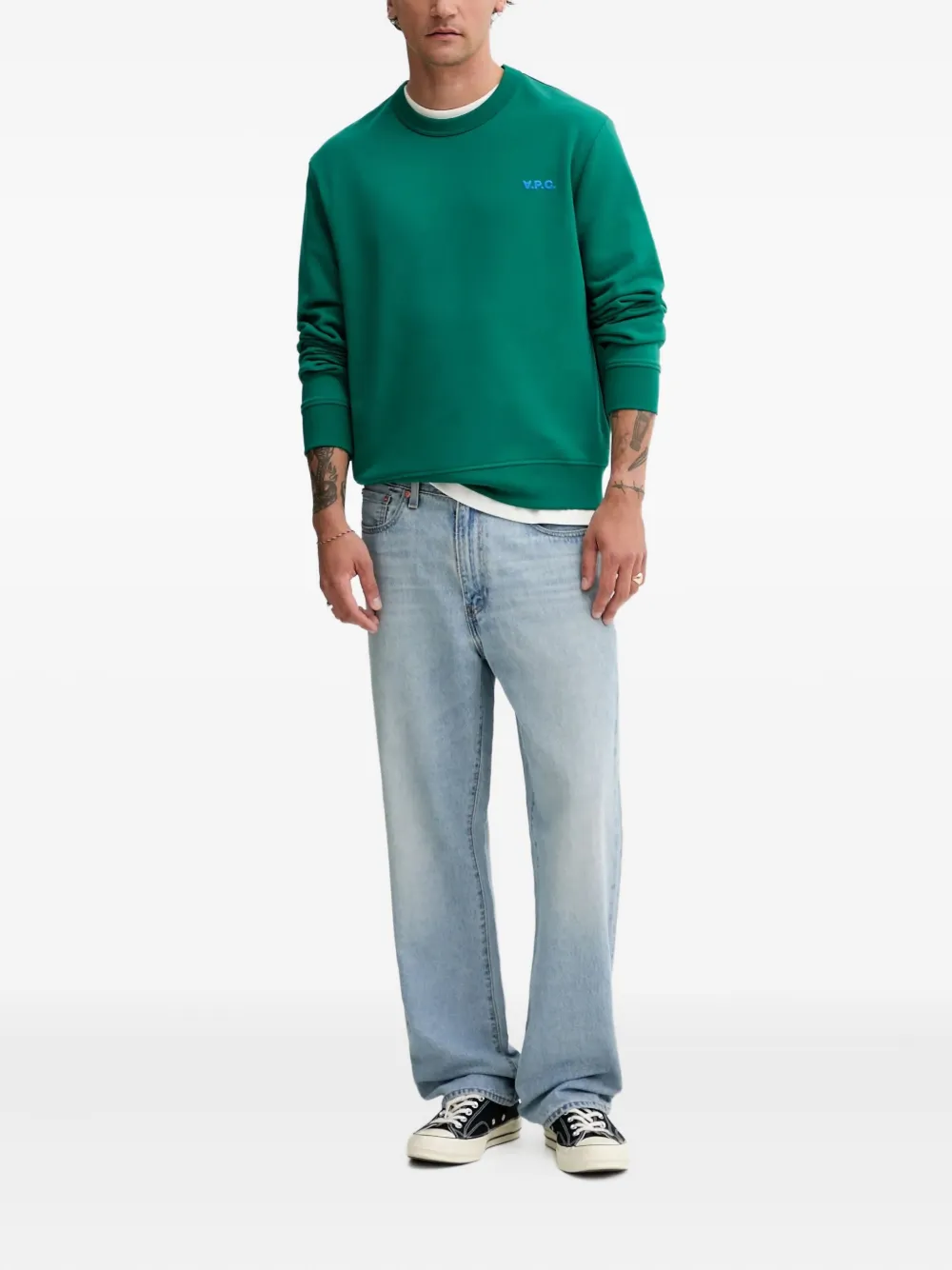 A.P.C. Sweater met geborduurd logo - Groen