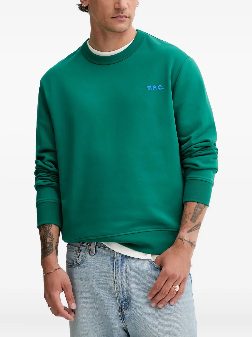 A.P.C. ロゴ スウェットシャツ - グリーン A.P.C. ロゴ スウェットシャツ - グリーン