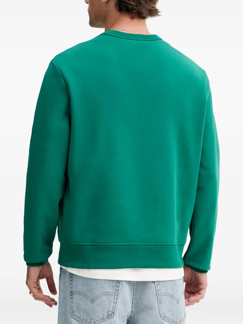 Apc Logo-embroidered Crew-neck Sweatshirt In Green