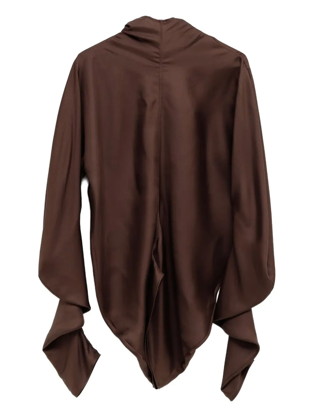 The Row Ruffled Bodysuit In Brown