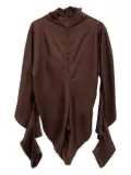 The Row Miles ruffled bodysuit - Brown