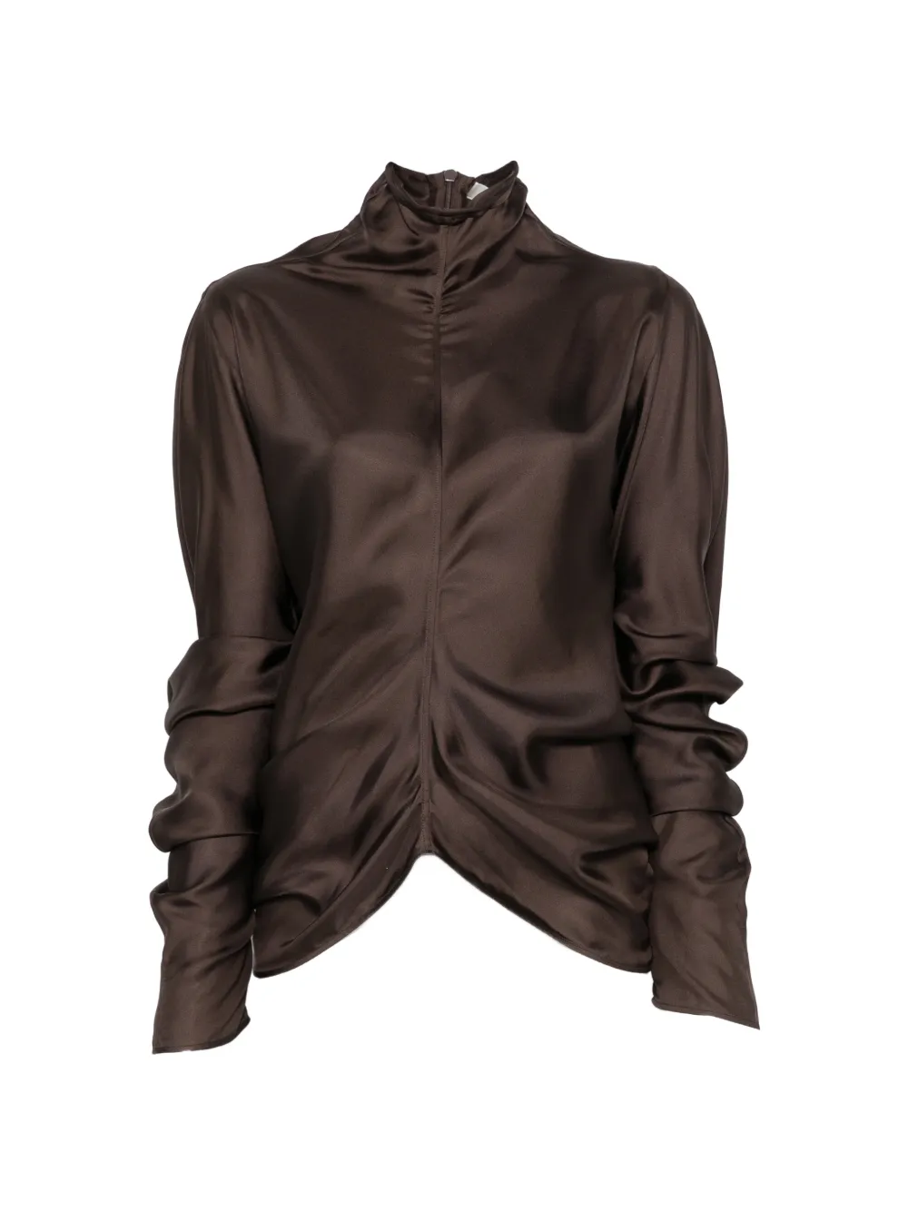 The Row ruffled bodysuit - Marrone