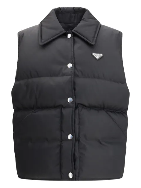 Prada logo-plaque padded vest