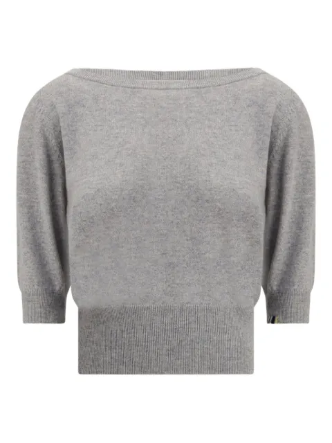extreme cashmere boat-neck puff-sleeve knitwear
