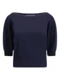 extreme cashmere Nº422 Marianne puff-sleeve boat-neck sweater - Blue