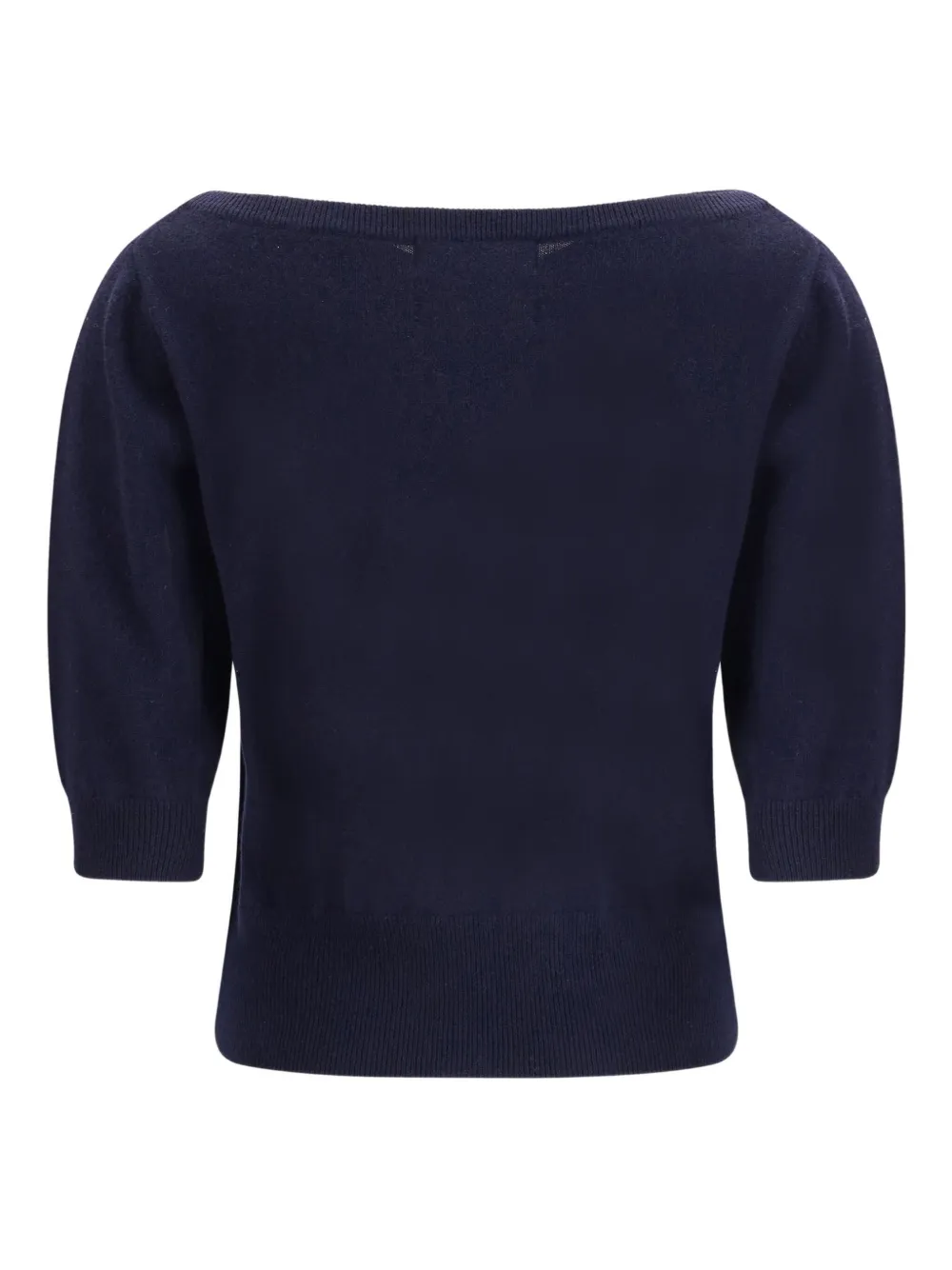 extreme cashmere Nº422 Marianne trui met pofmouwen en boothals Blauw
