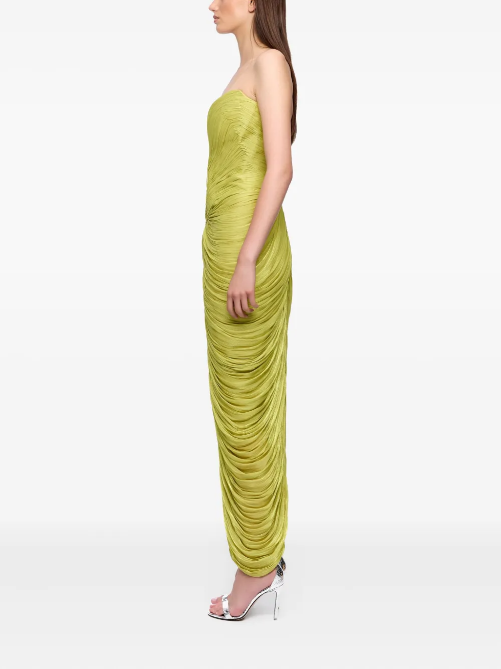 Ana Radu draped strapless maxi dress Geel