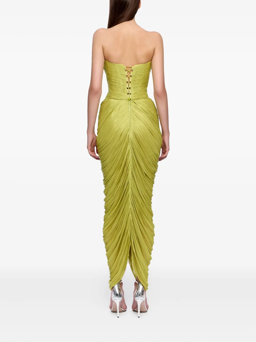 Ana Radu draped strapless maxi dress Geel