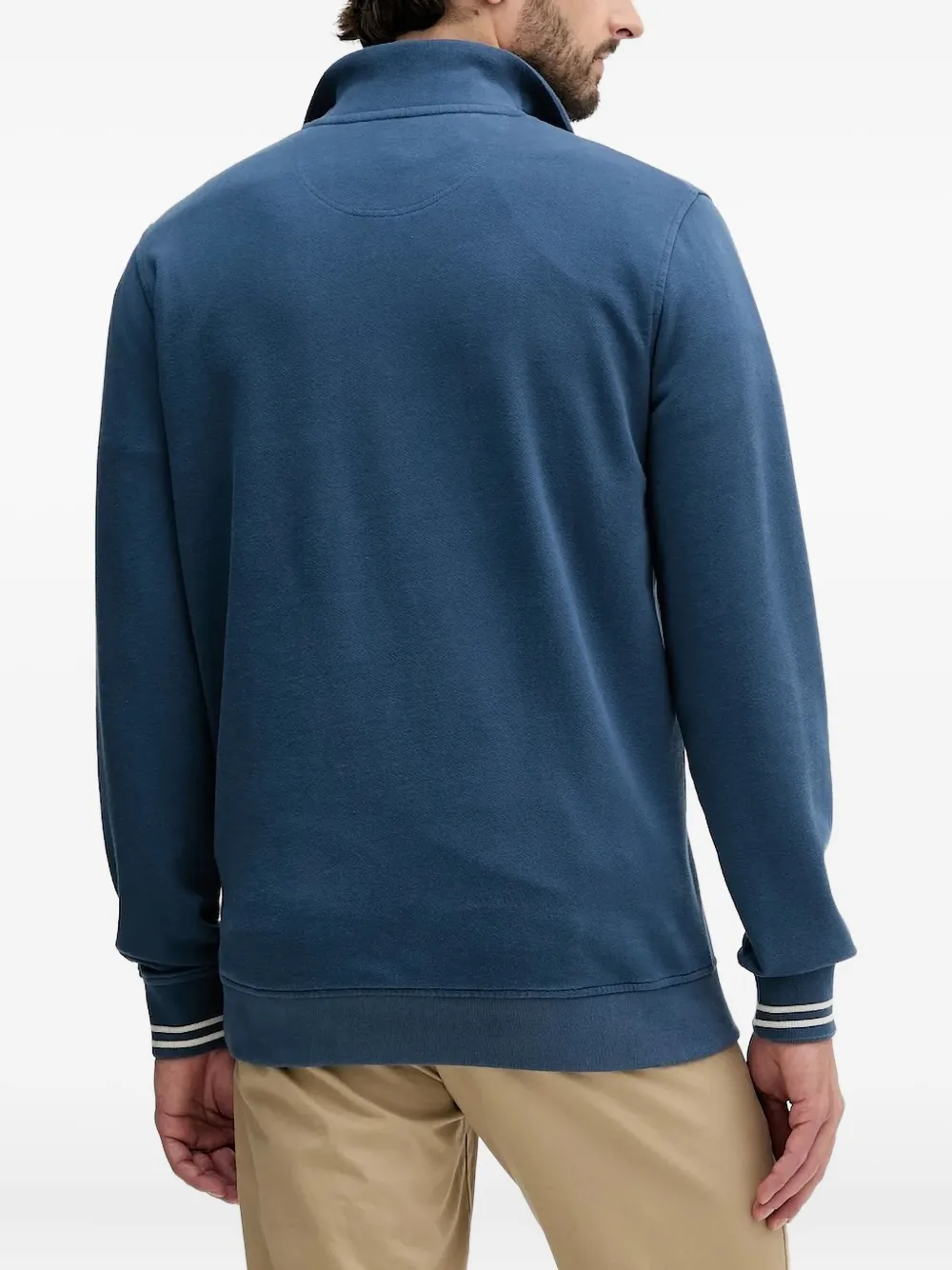 Barbour Cotton Rosford Half-zip Sweatshirt In Blue