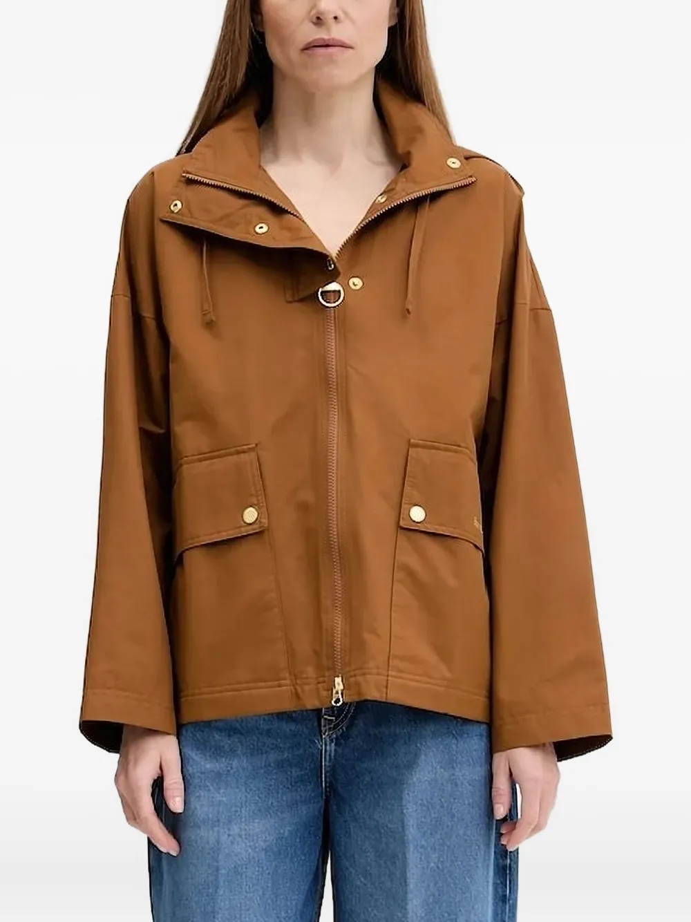 Barbour Cecile hooded zip-front jacket | Brown | Image 1