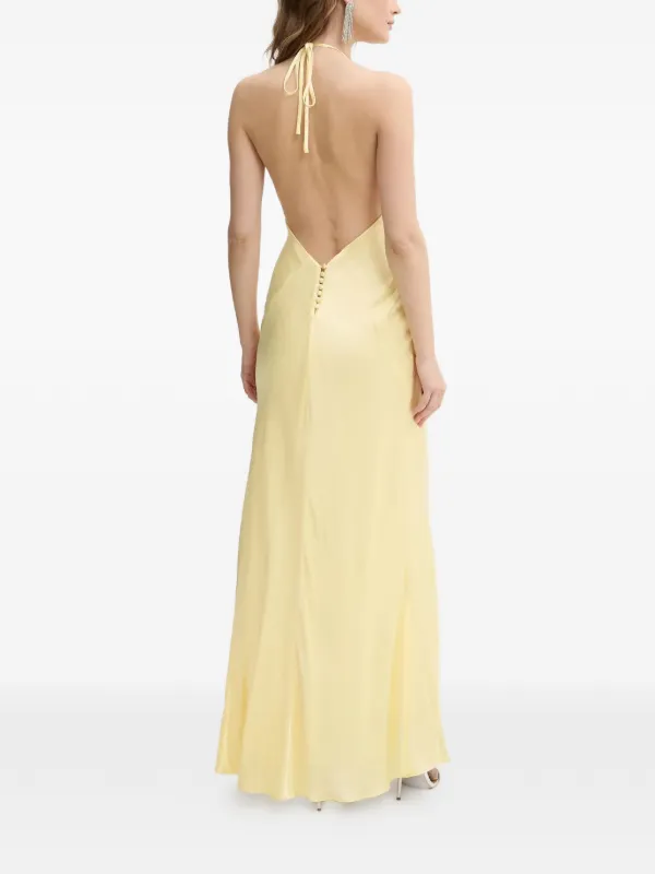Bardot Yve Halterneck Dress | Yellow | FARFETCH