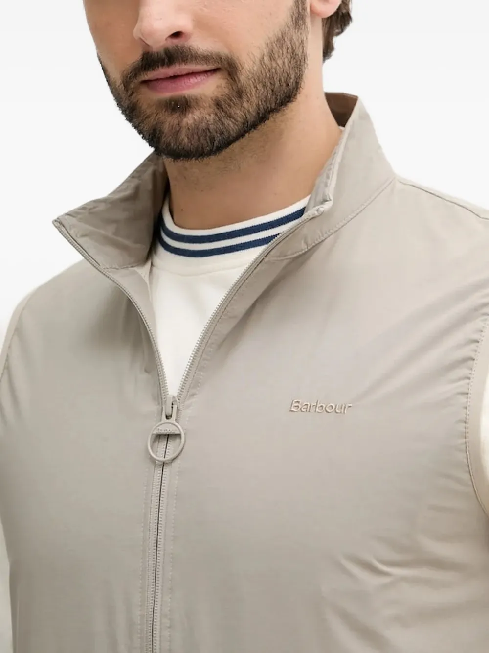 Barbour Zip-fastening Sleeveless Jacket In Gray