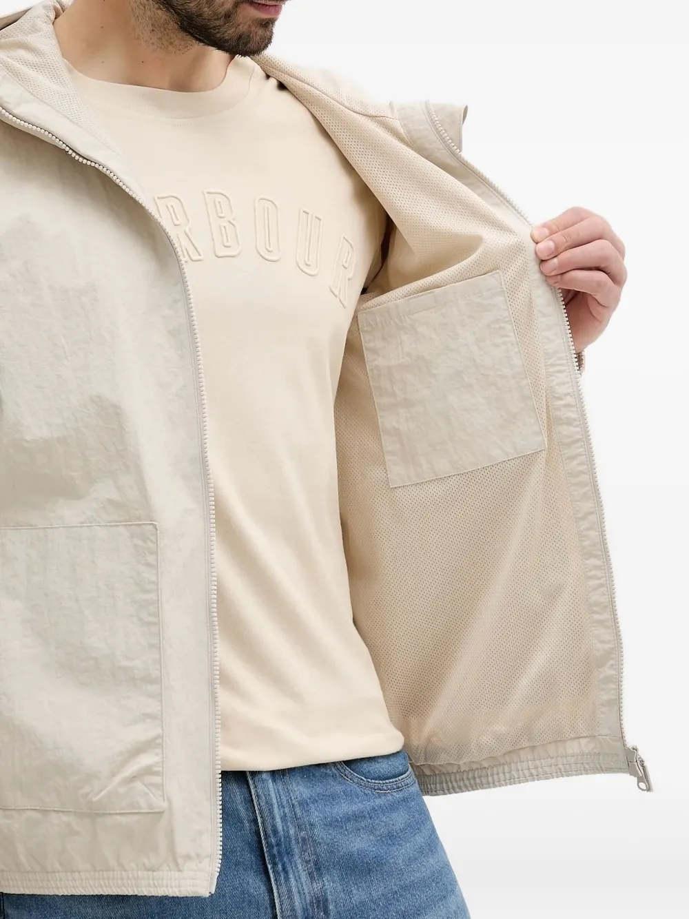 Barbour Hooded Jacket In White