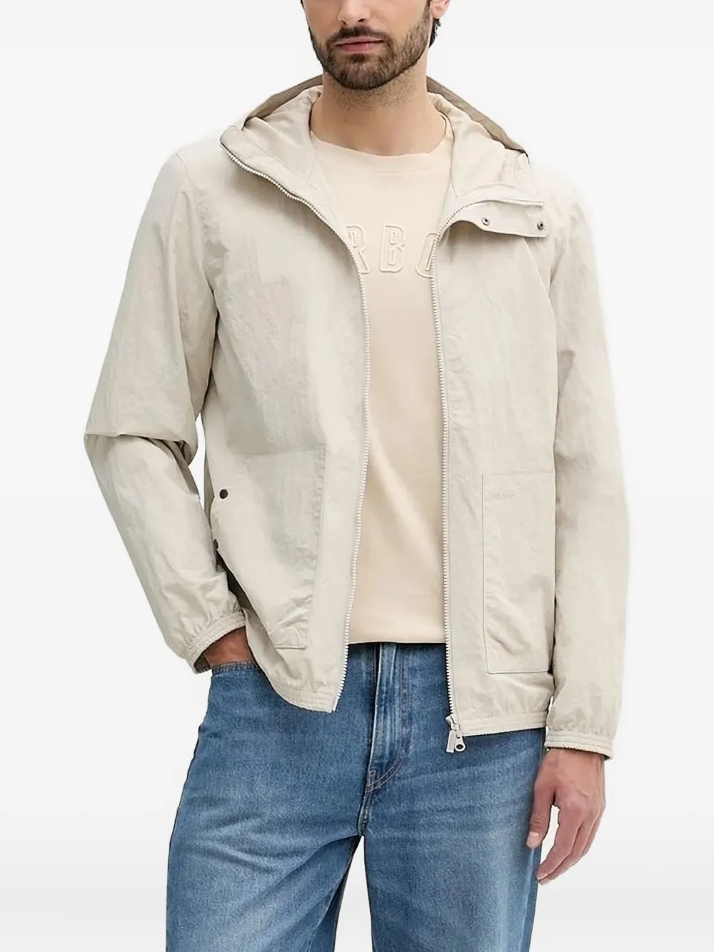 Barbour Hooded Jacket In White