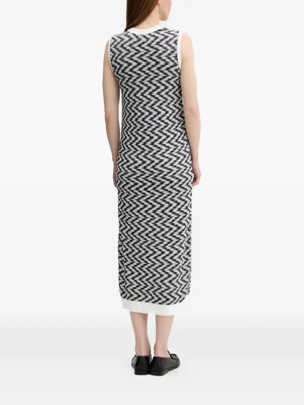 chinese dress ladies Black + White Chevron Maxi Dress – Tin Roof Vintage