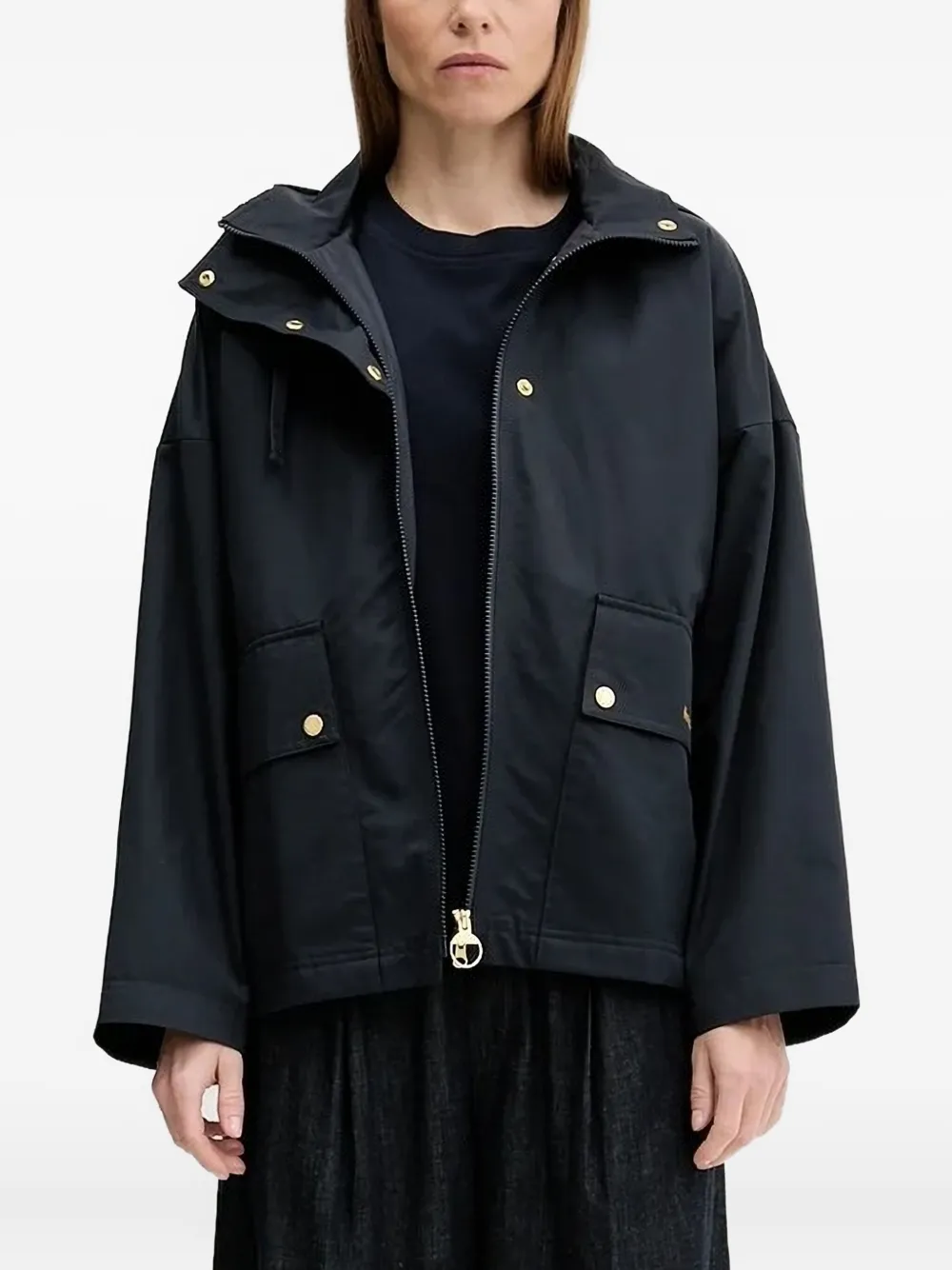 Barbour hooded flap-pocket jacket Blauw