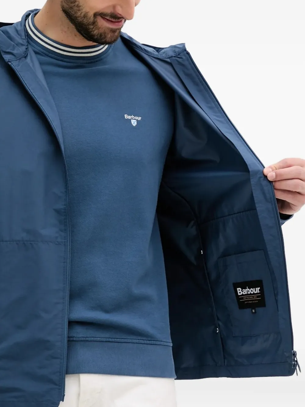 Barbour Newhill hooded jacket Blauw