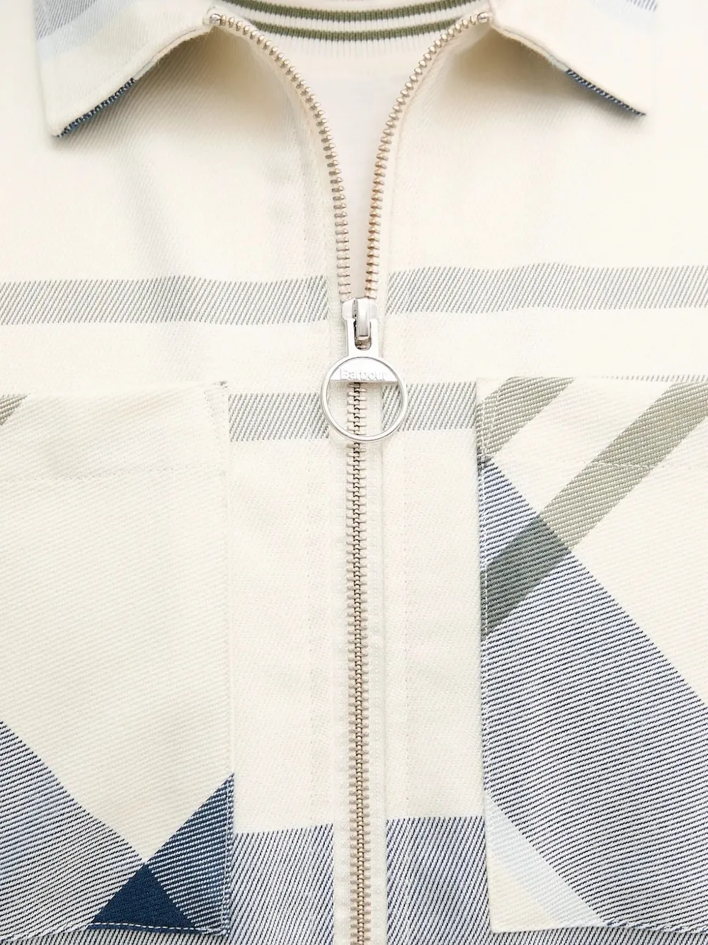 Barbour checked zip-front shirt Beige
