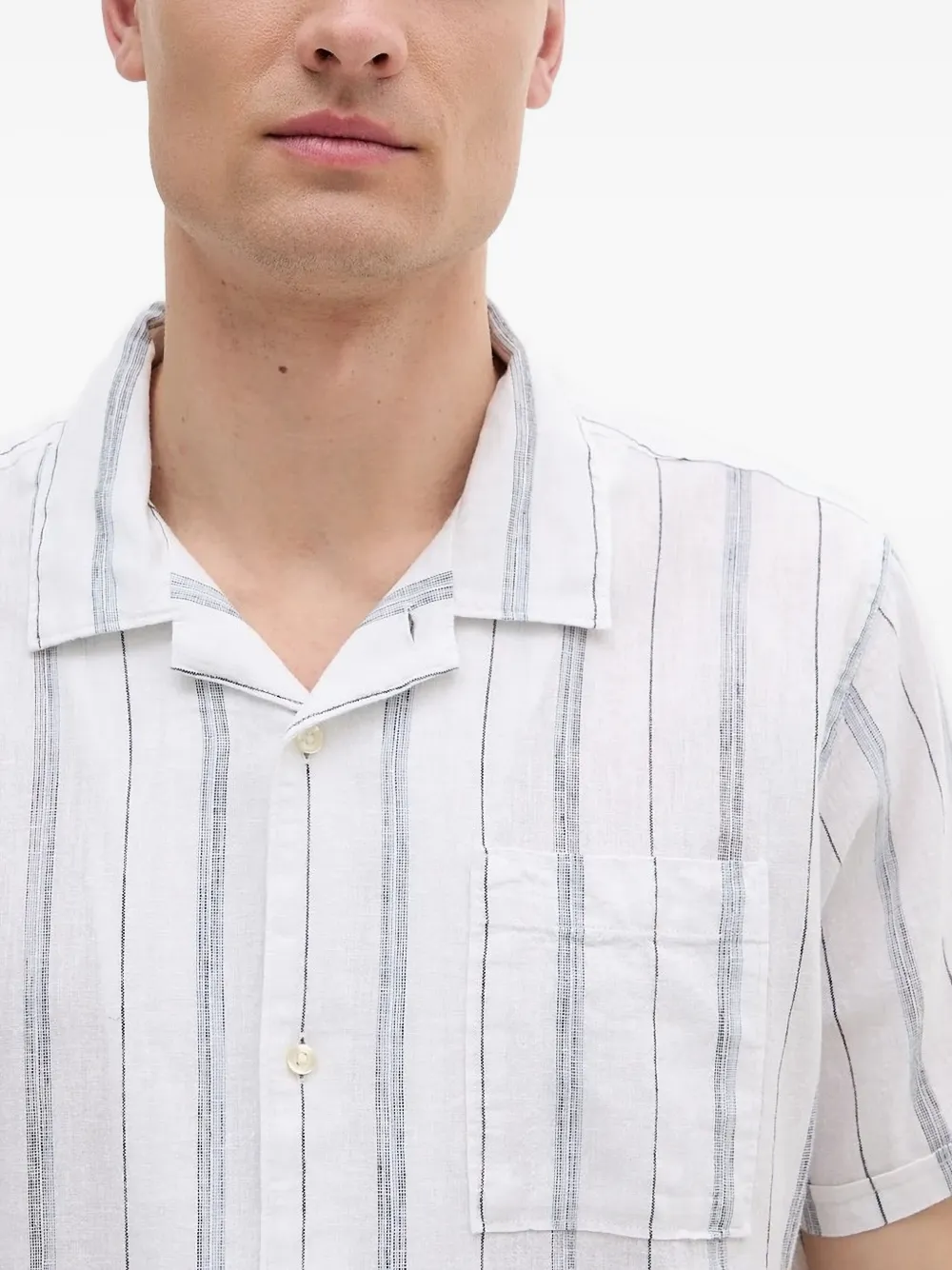 Barbour Gestreept overhemd met reverskraag Wit