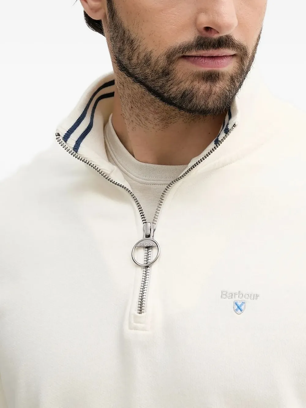 Barbour half-zip high-neck sweatshirt Wit