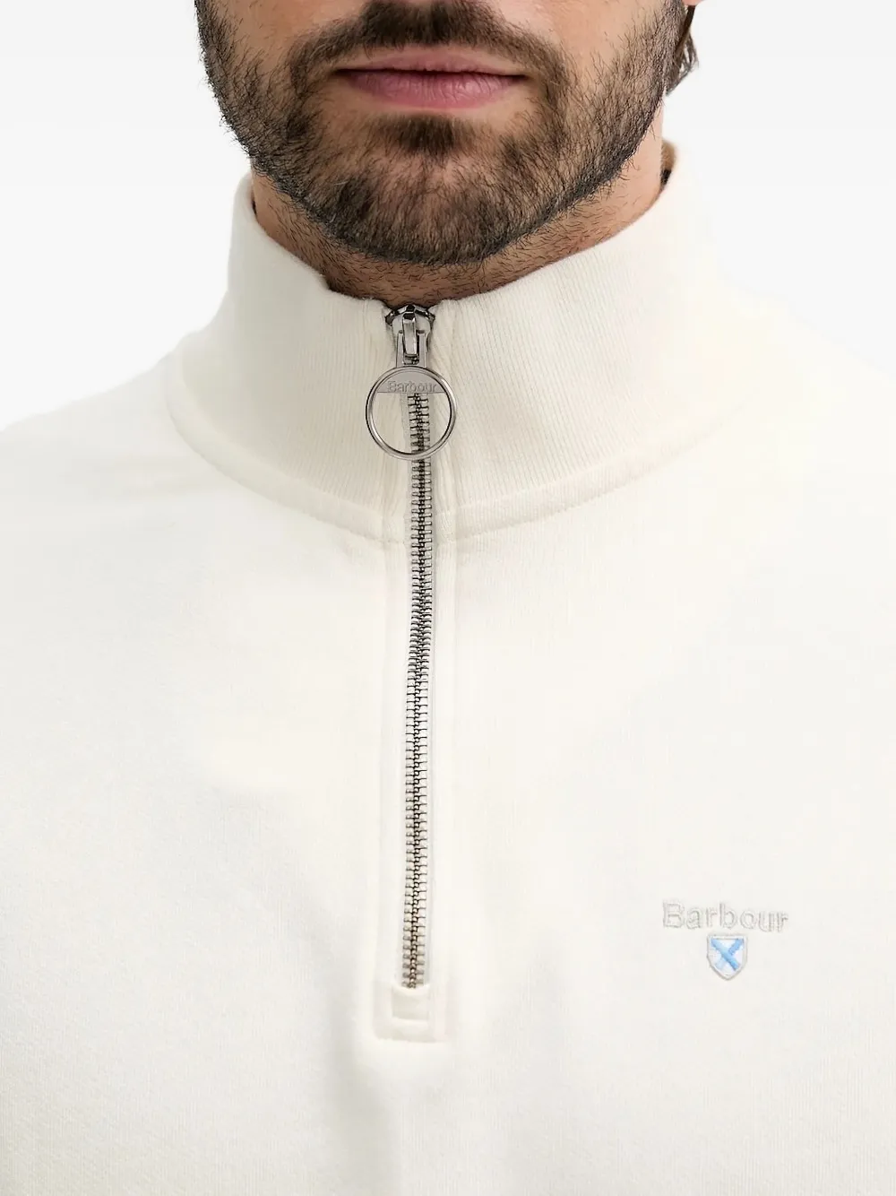 Barbour half-zip high-neck sweatshirt Wit
