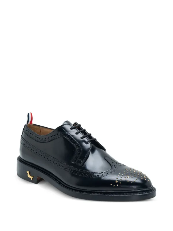 THOM BROWNE 黒 レザー 靴 THOM BROWNE トムブラウン Pebble Grain Penny Loafar