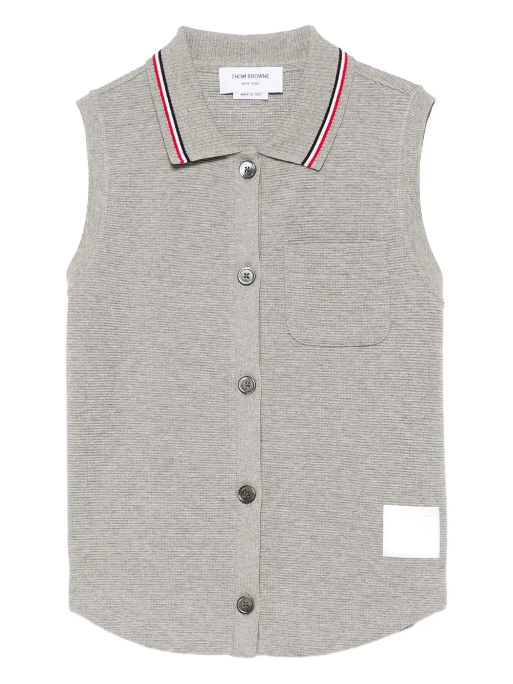Thom Browne Patch-pocket Waistcoat In Gray