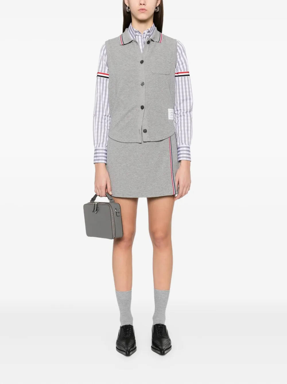 Thom Browne Patch-pocket Waistcoat In Gray