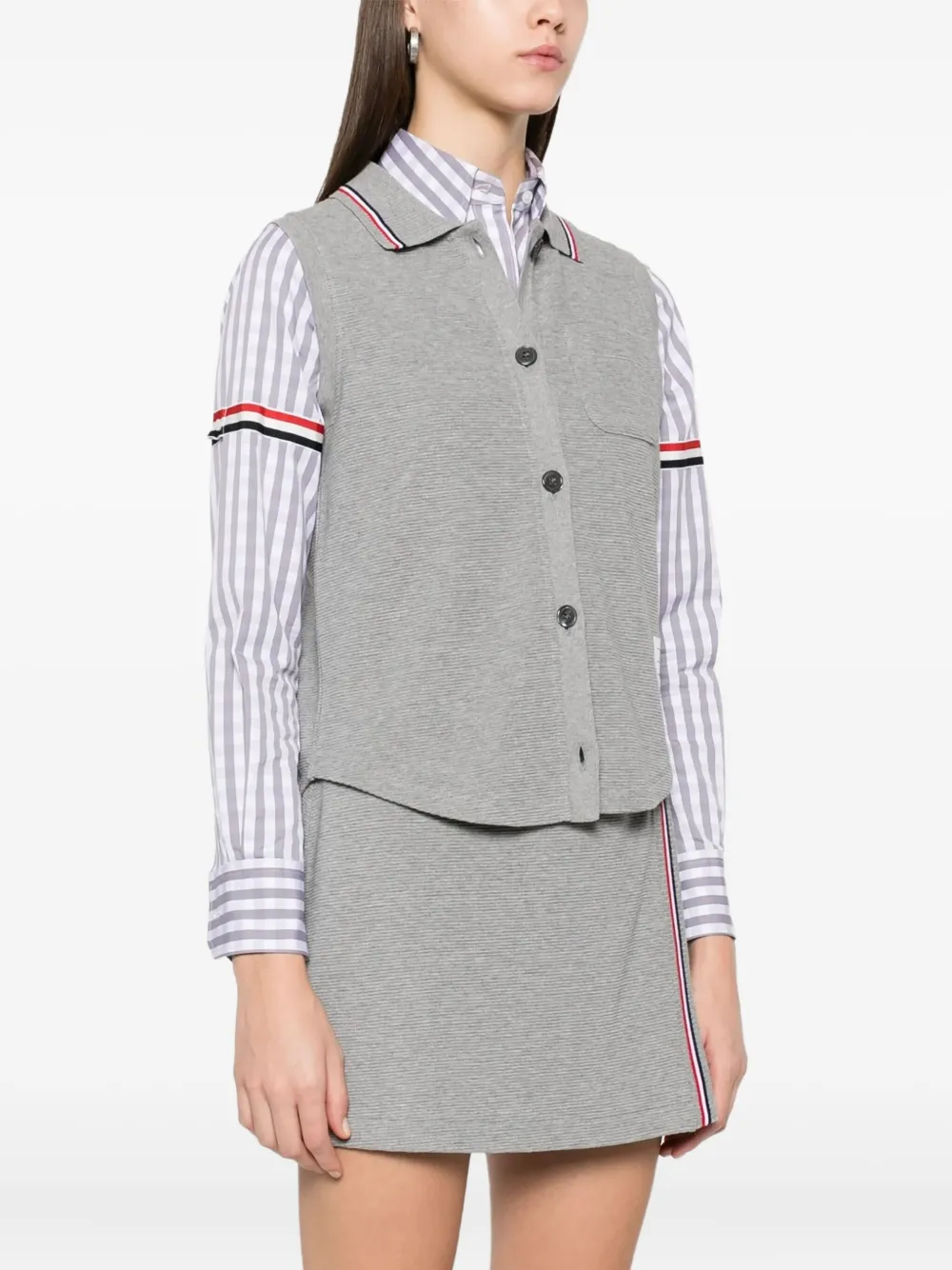 Thom Browne Patch-pocket Waistcoat In Gray