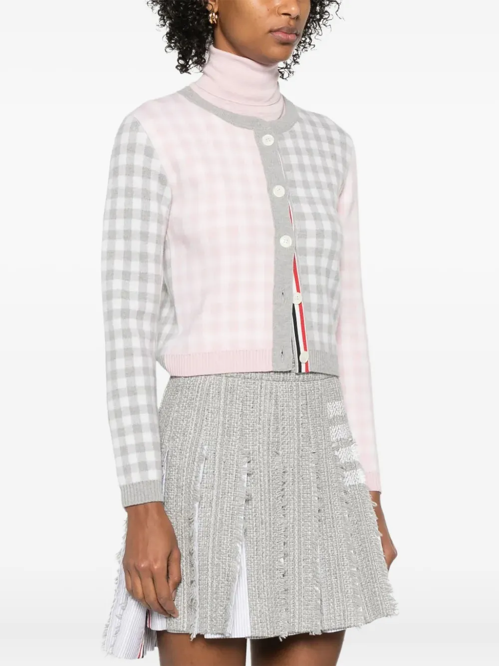 Thom Browne Gingham-pattern Cardigan In Multi