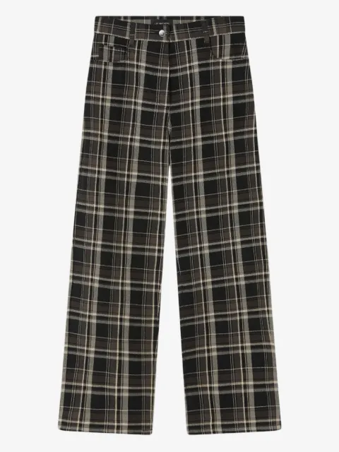 Lee Mathews Elliot checked wide-leg trousers