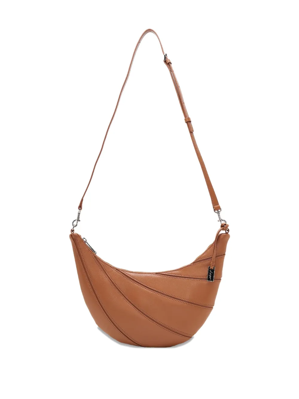 Joy Gryson Crescent-shaped Zipped Shoulder Bag In Brown
