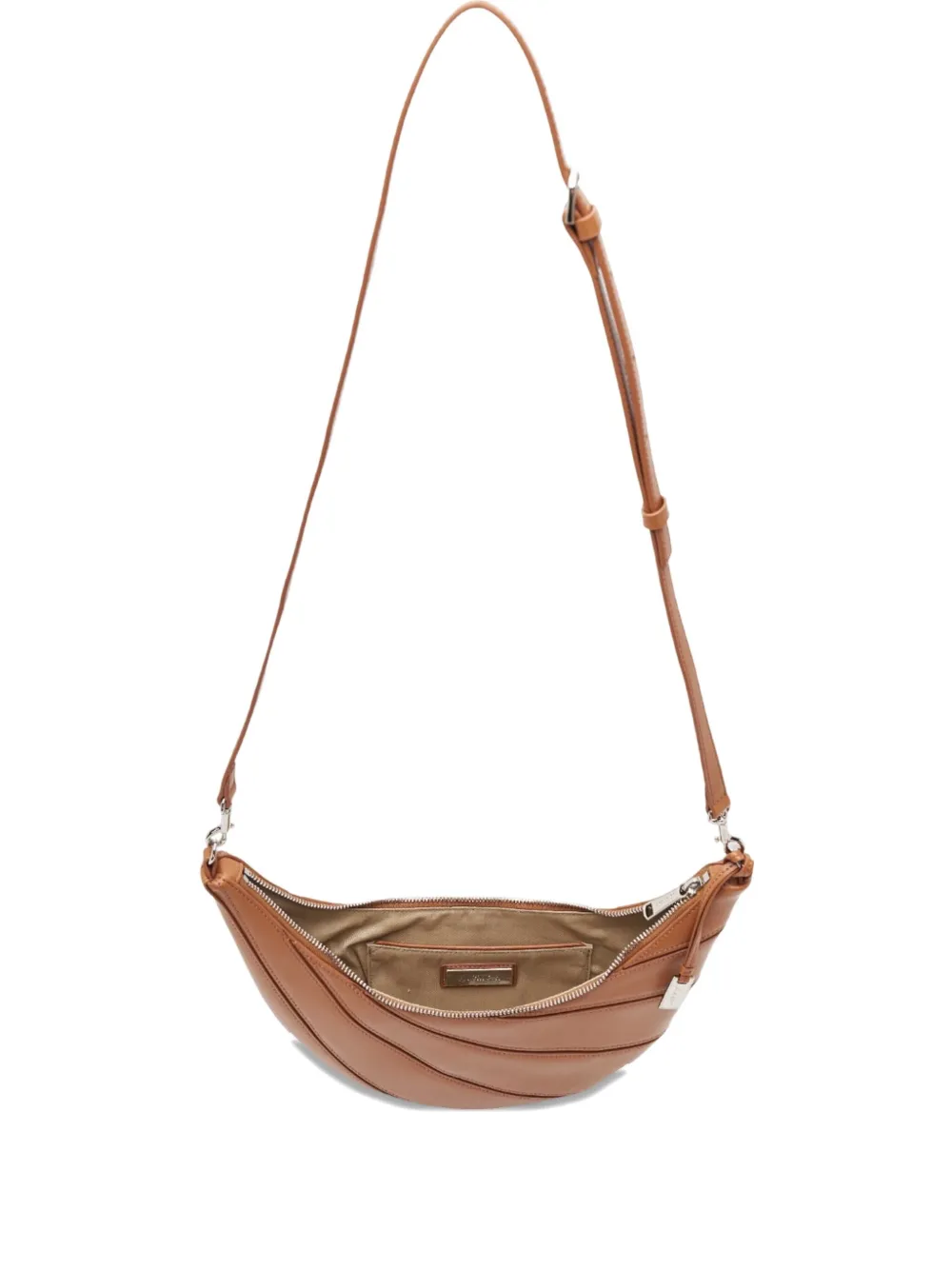 Joy Gryson Crescent-shaped Zipped Shoulder Bag In Brown