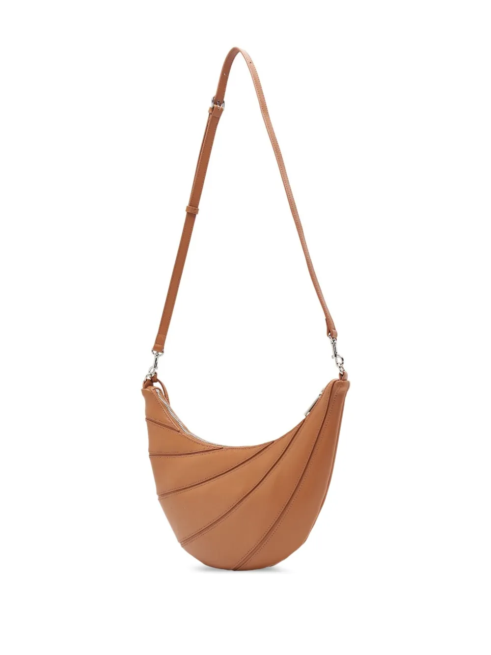  Joy Gryson Crescent-shaped Zipped Shoulder Bag - Brown 