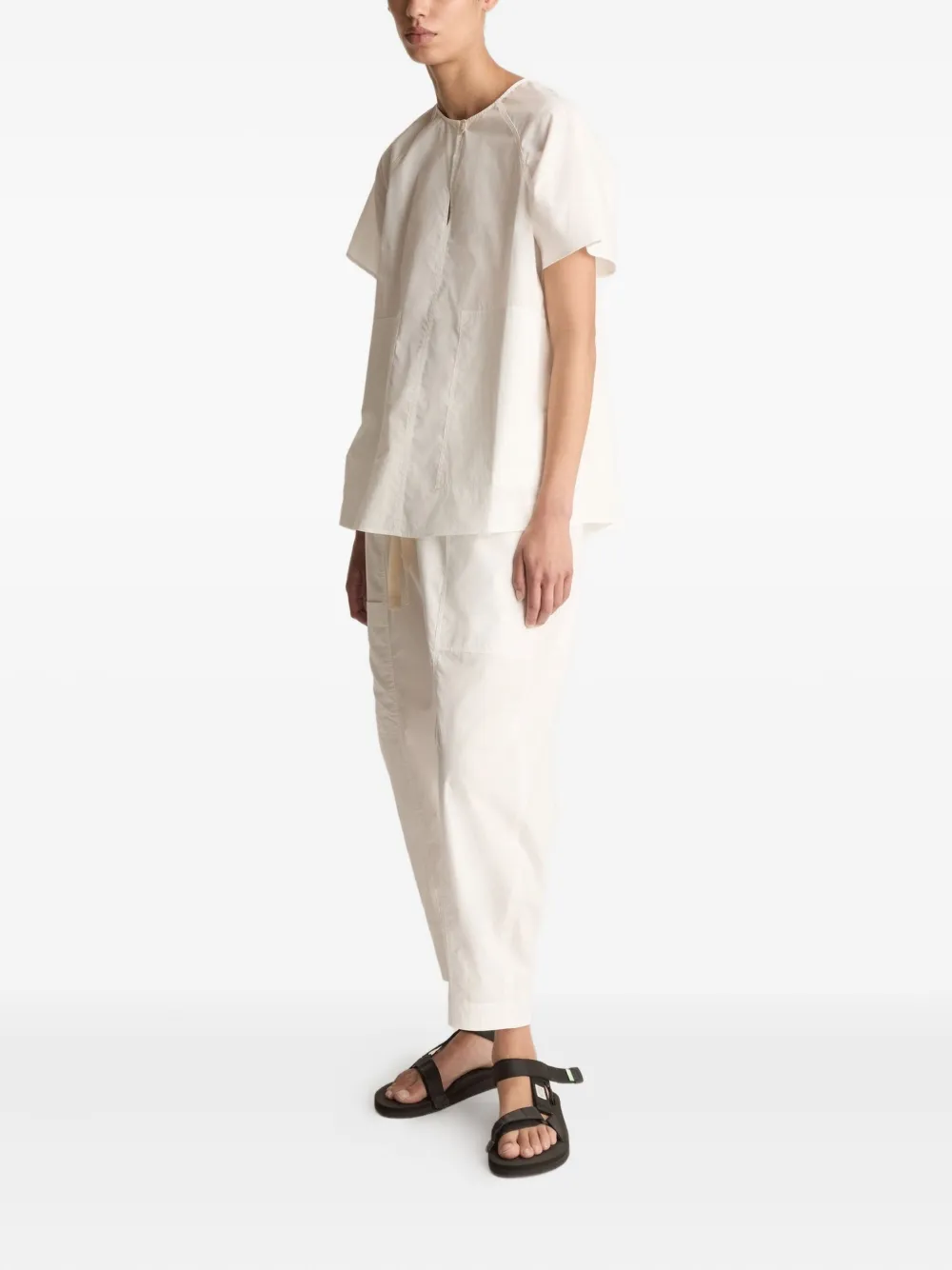 Lee Mathews Blouse met raglan mouwen en zak Wit