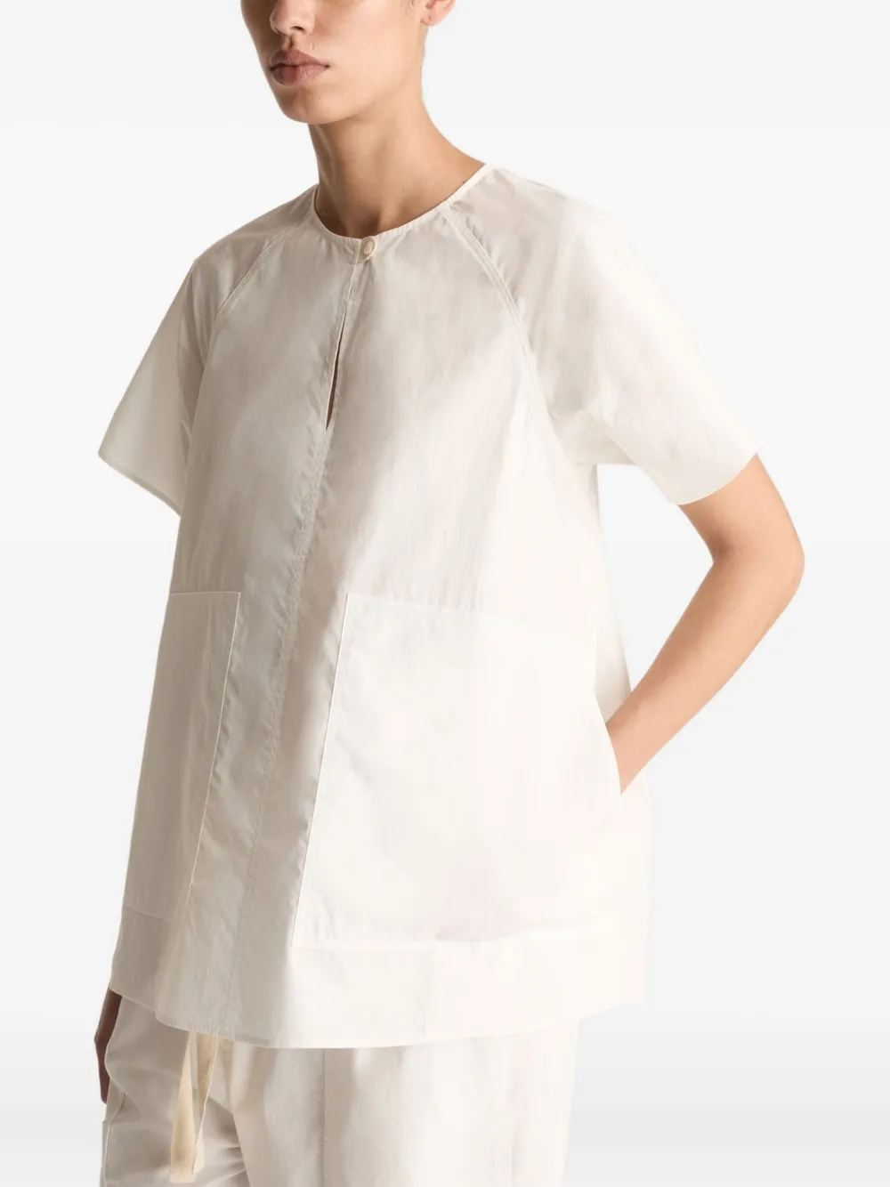 Lee Mathews Blouse met raglan mouwen en zak Wit