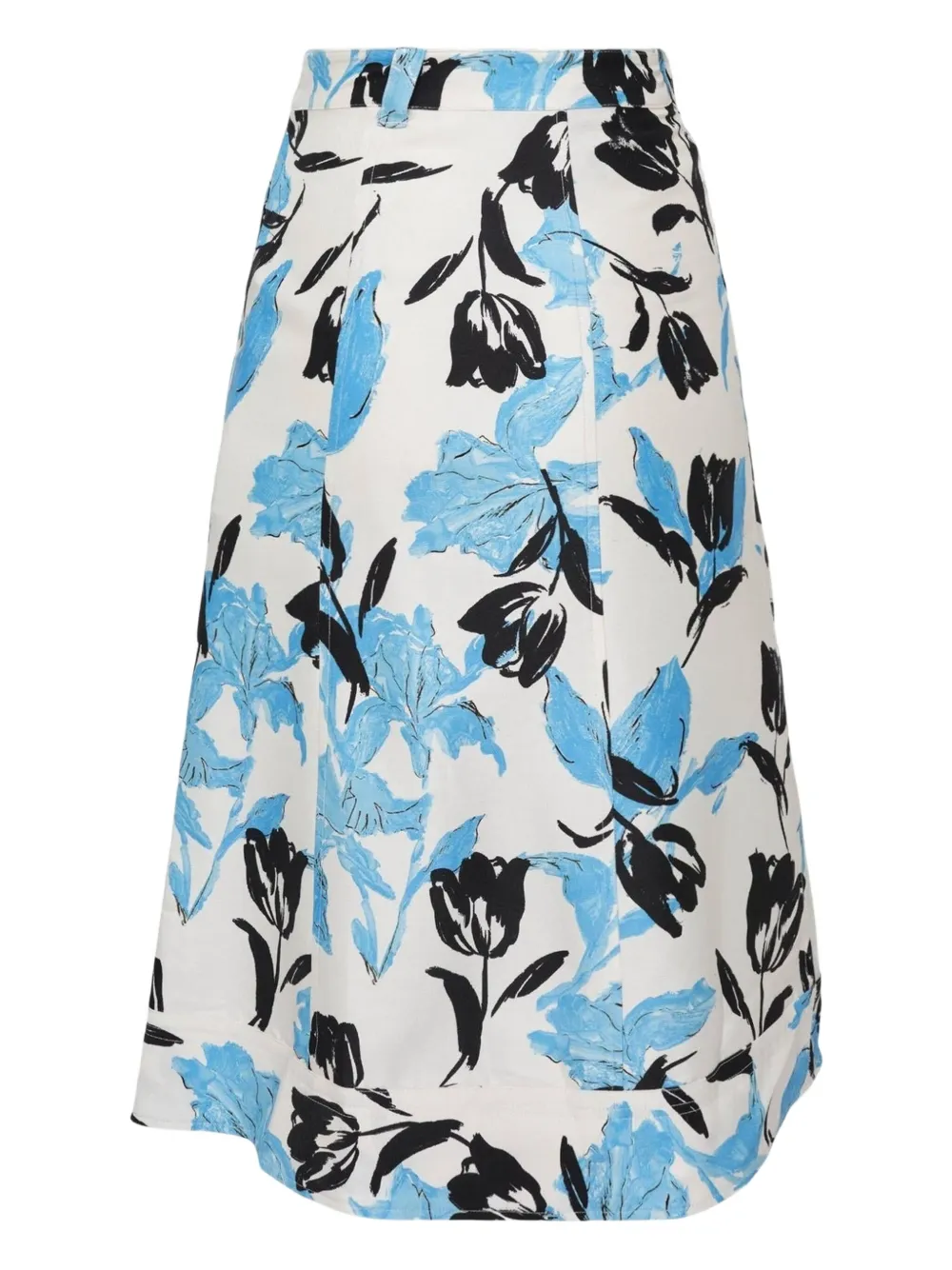 3.1 Phillip Lim Floral Belted Midi Skirt In Blue