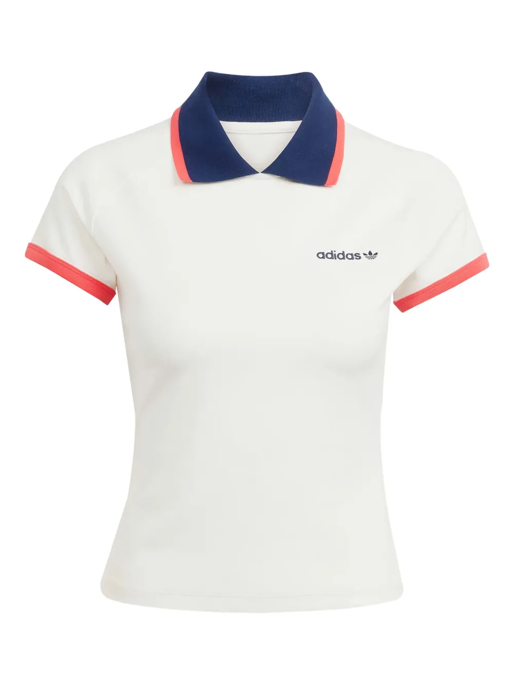 Adidas Poloshirt met contrasterende kraag Wit