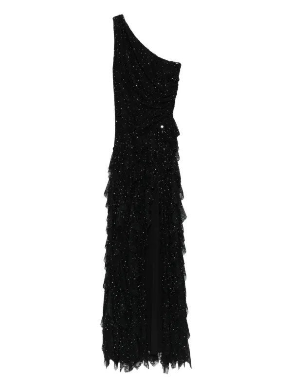 asymmetric evening dress Olivia Asymmetric one sleeve Dress wine